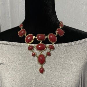 Premier Designs Red Bib Necklace
